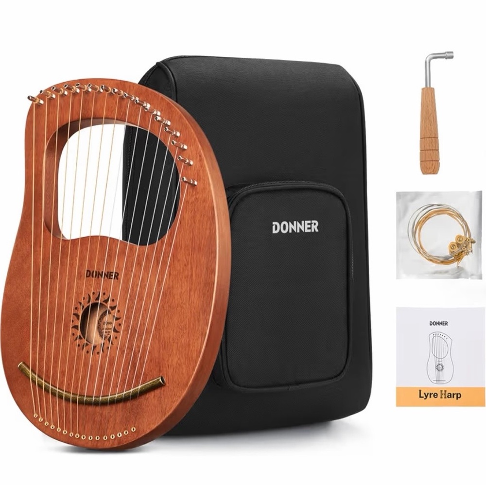 Donner/16 Metal String Vintage Copper Saddle Ancient Greece Style Lyre Harp